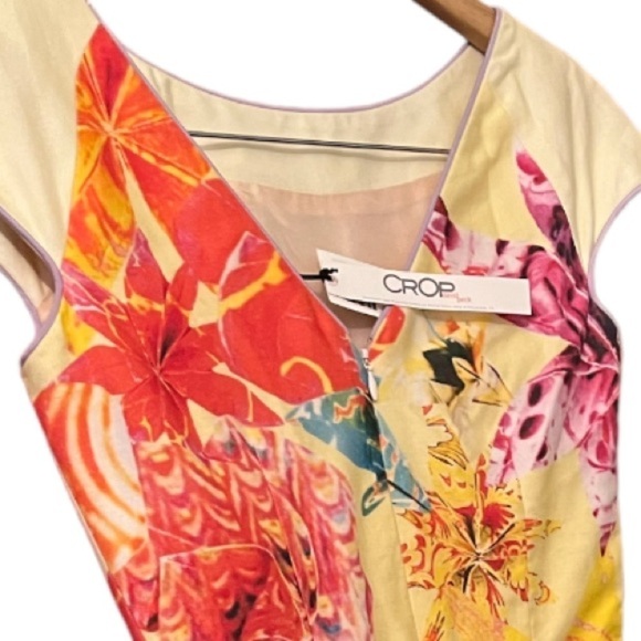 NEW Crop David Peck Dress Lennox Origami Print Sz 0 MSRP $395 - Picture 4 of 11